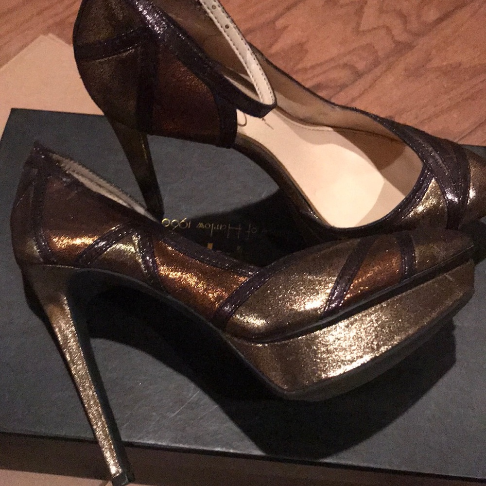 Bronze/Gold & Black Metallic Sandals